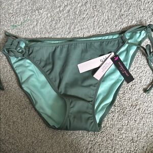 Chic Green Bikini Bottom with Side Ties